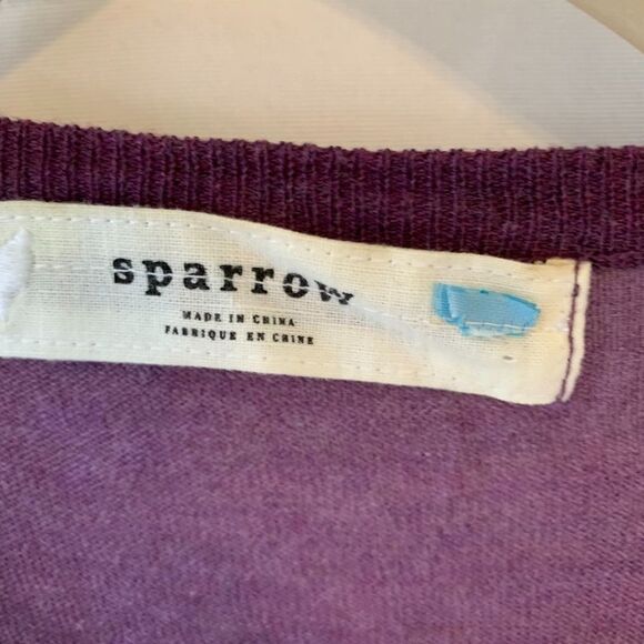 Anthropologie Sparrow Purple Flower Cardig… - Picture 3 of 5